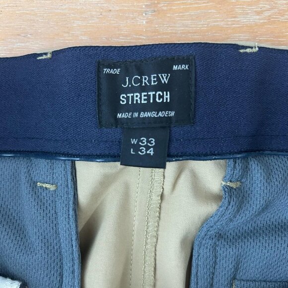 J Crew Stretch Performance Chino Pants Mens 33x34 Khaki Tan 484 Slim Zip Pocket - Picture 9 of 13